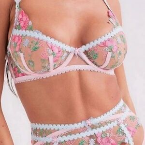 ♥️🍋 NWOT For Love And Lemons Size XL Swaying Rose Sheer Mesh Bra